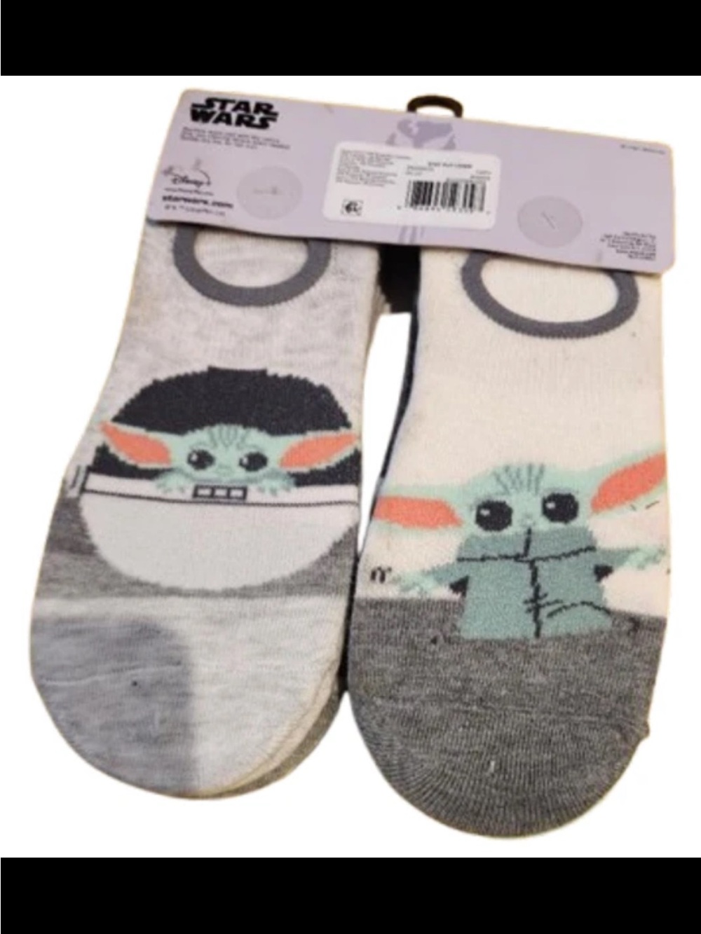Star Wars Baby Yoda (Grogu) No-Show Socks - Mint & Gray